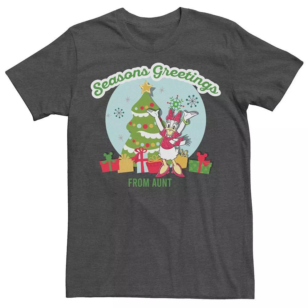 Disney's Mickey & Friends Christmas Seasons Greetings Aunt Men's Tee, Size: XL, Grey Heather Product Image