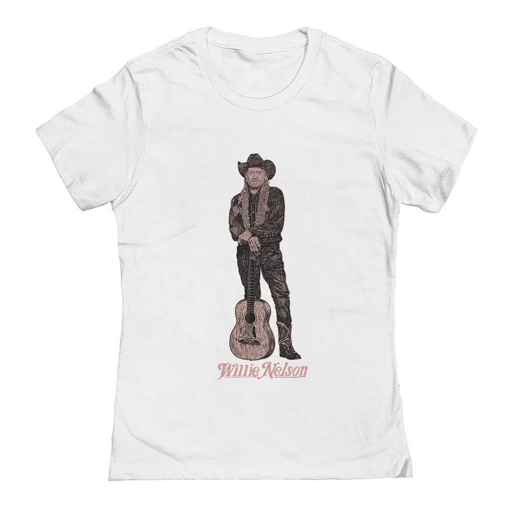 Junior's Willie Nelson Master Pose Graphic Tee, Women's, Size: XXL, White Product Image