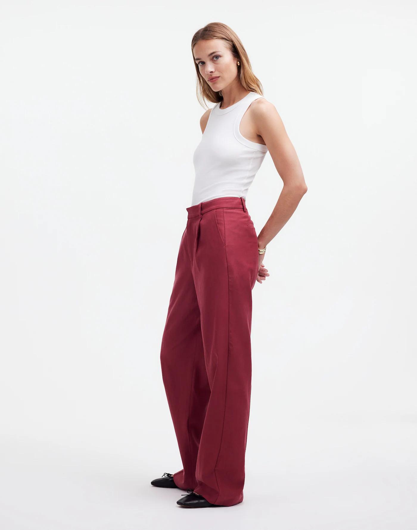 Tall Slouchy Straight Pants in Drapey Twill Product Image