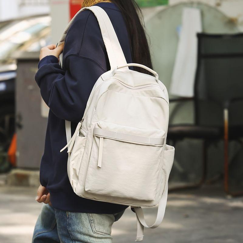 Plain Multi-Pocket Backpack Product Image