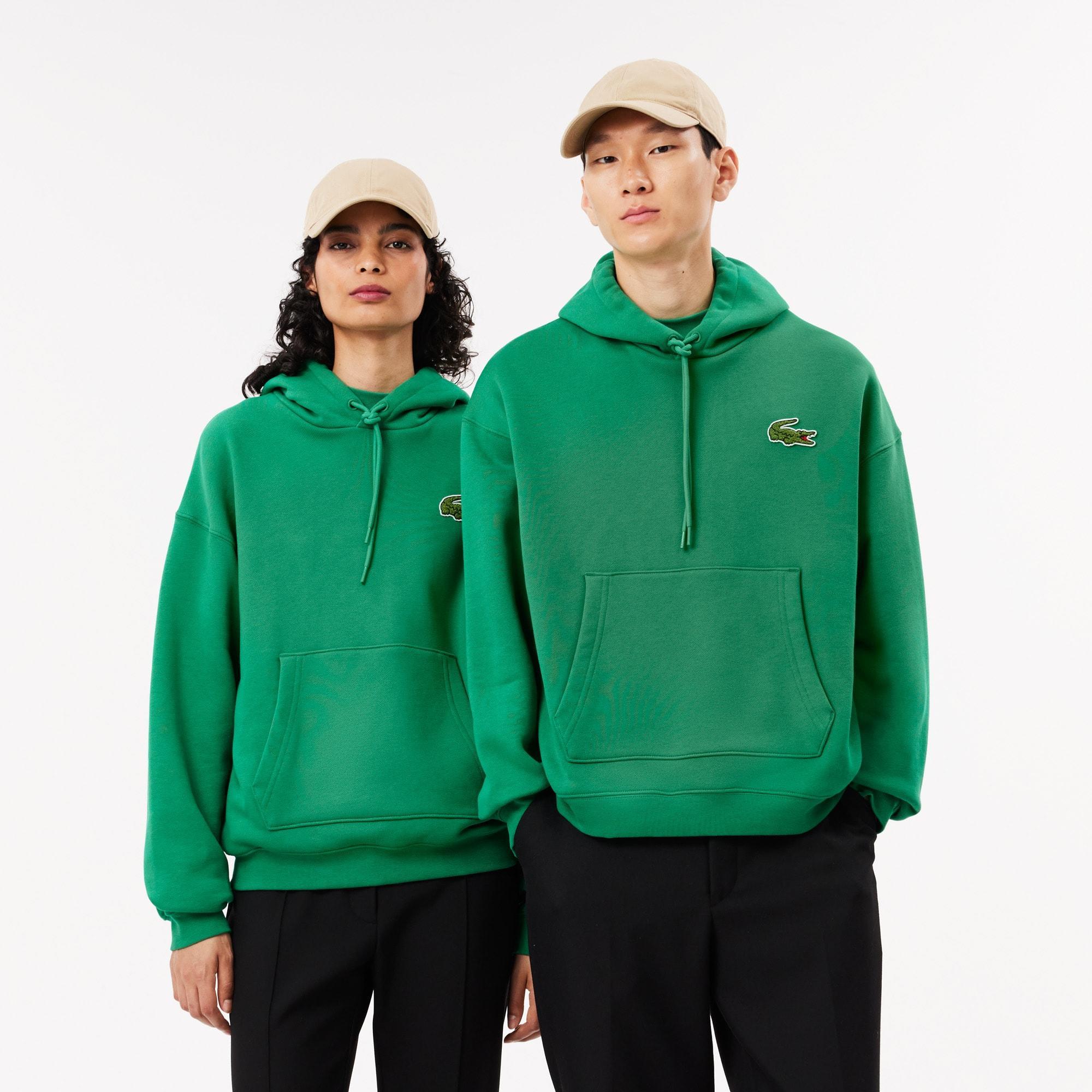 Unisex Loose Fit Badge Accent Hoodie Product Image