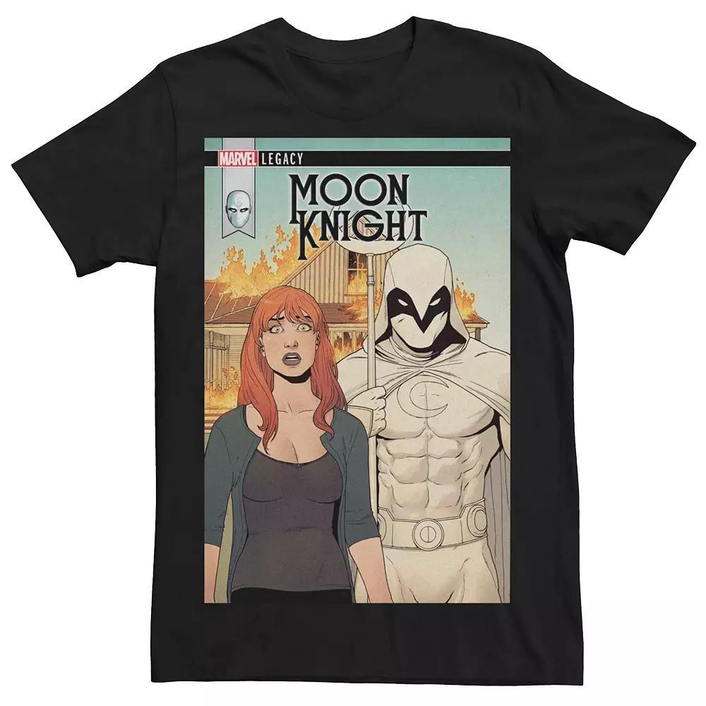 Men's Marvel Legacy Moon Knight Flaming Farmer Comic Cover Tee, Size: Large, Black Product Image