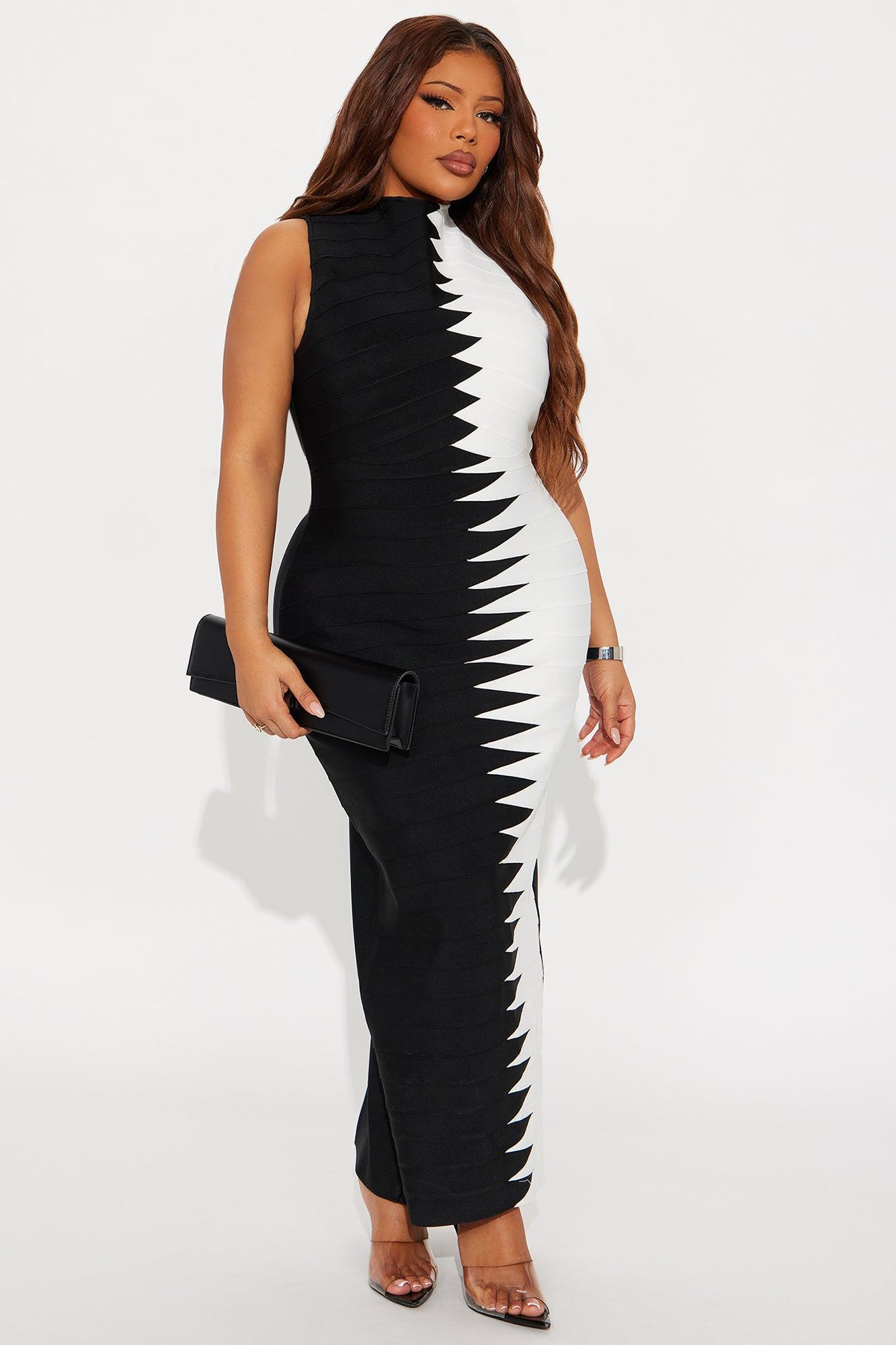 Celestine Bandage Maxi Dress - Black/White Product Image