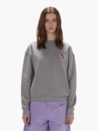 SWEATSHIRT WITH PUFFIN EMBROIDERY in grey | JW Anderson US  Product Image