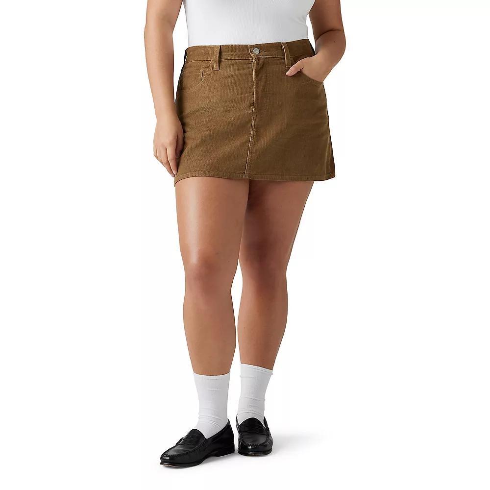 Women's Levi's® A-Line Button Front Mini Skirt, Size: 27(US 4)Medium, Ermine Cord Product Image