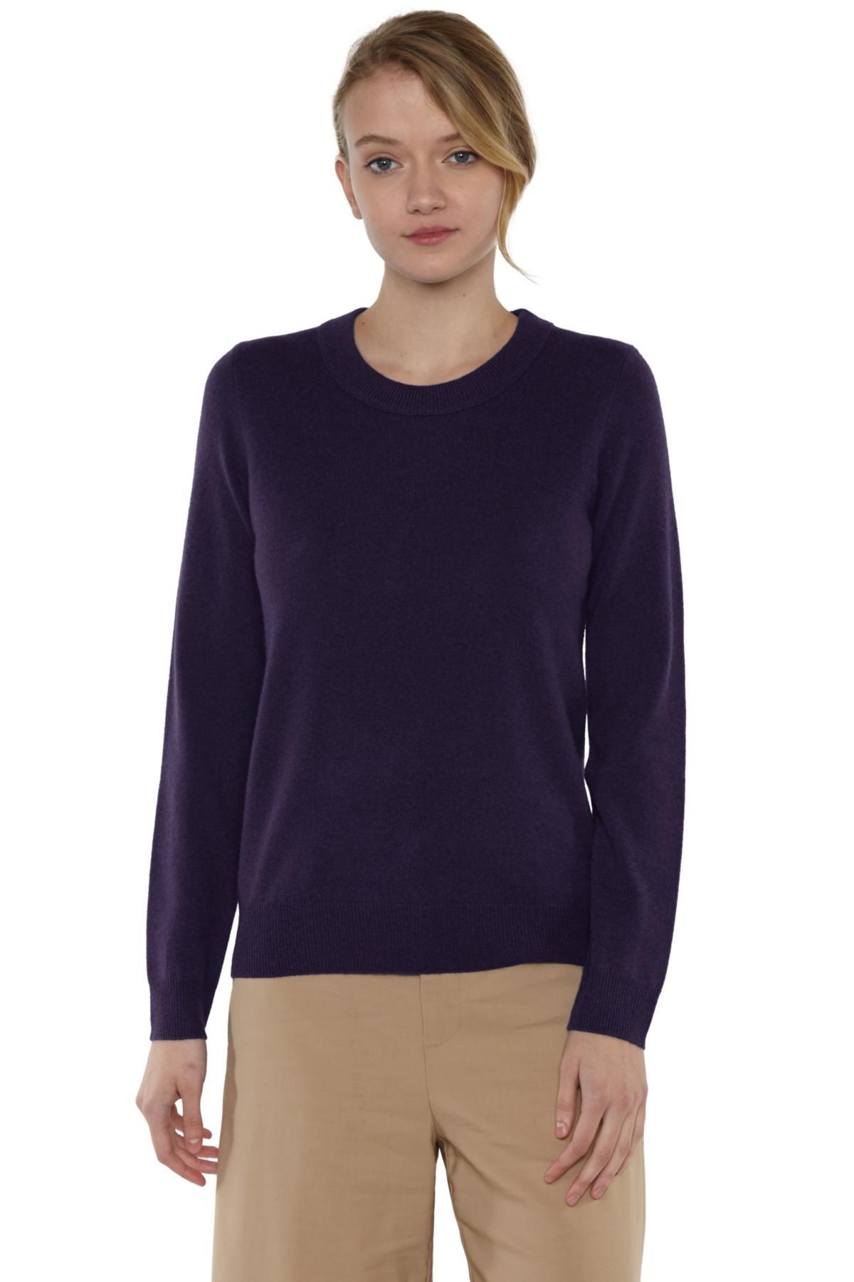 JENNIE LIU Women's 100% Pure Cashmere Long Sleeve Crew Neck Pullover Sweater Product Image