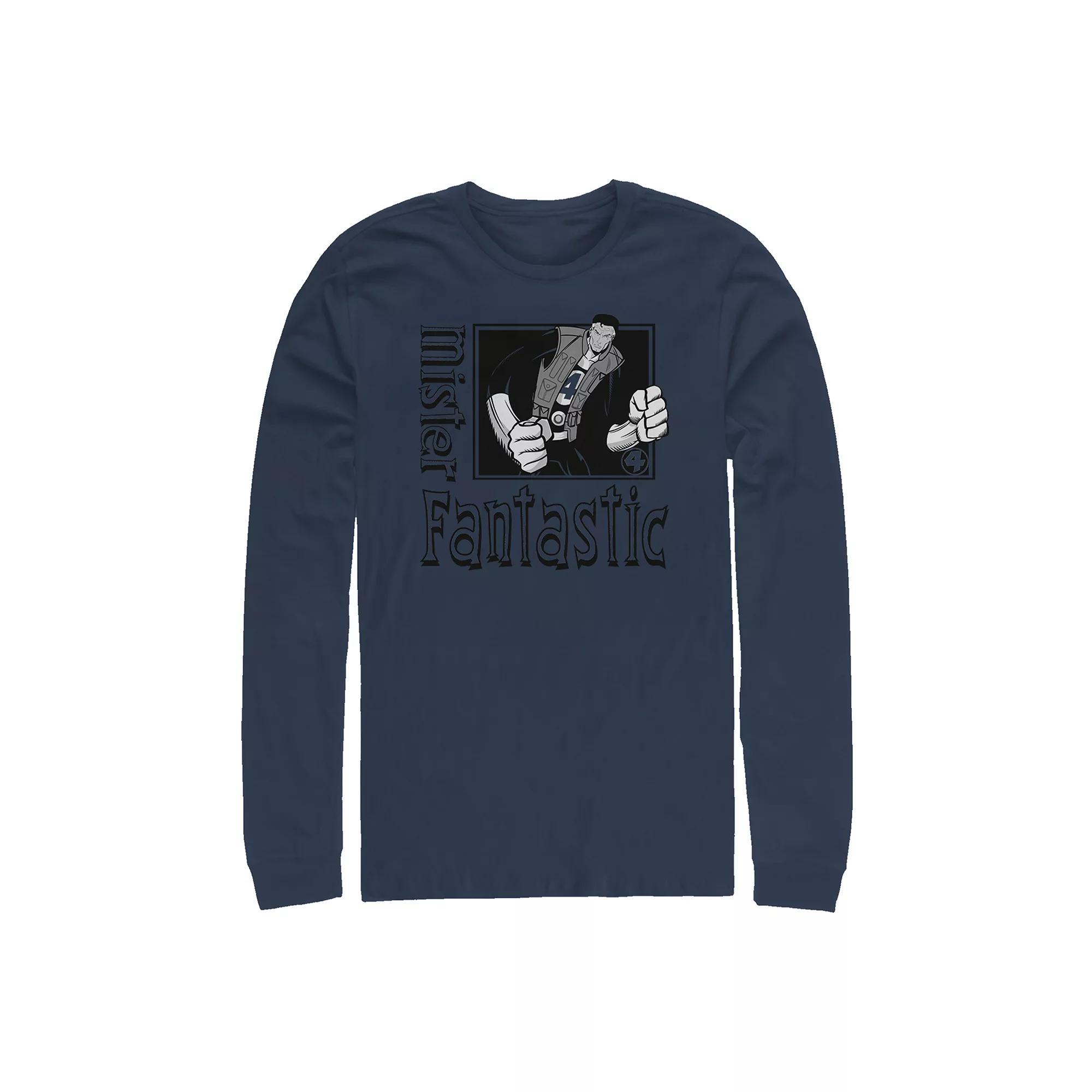 Big & Tall Marvel Fantastic Four Mister Fantastic Poster Long Sleeve Graphic Tee, Men's, Size: 4XB, Blue Product Image