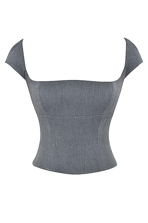 Rowena  grey lace back corset Product Image