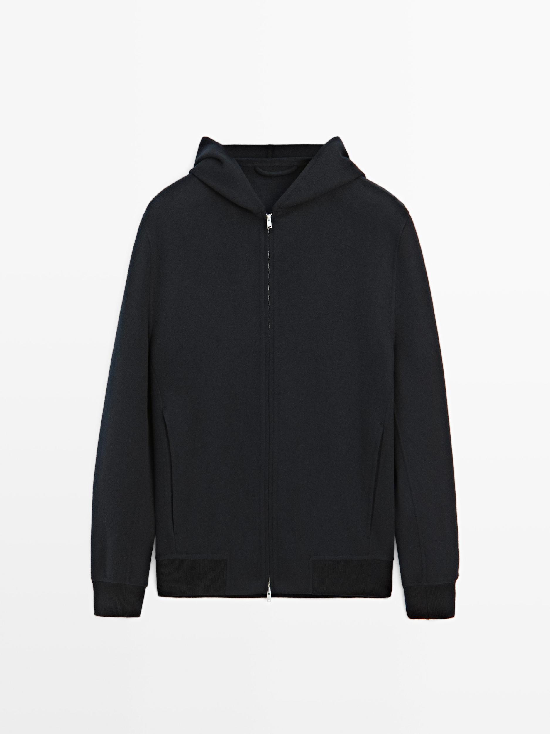 Wool blend hooded cardigan Product Image