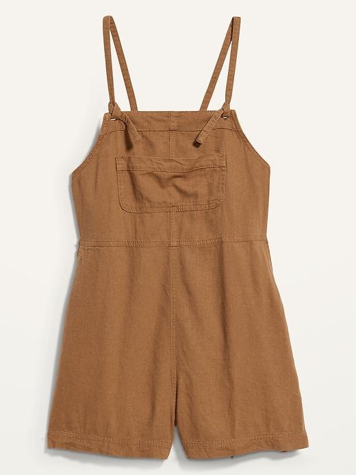 Linen-Blend Utility Romper -- 3-inch inseam Product Image