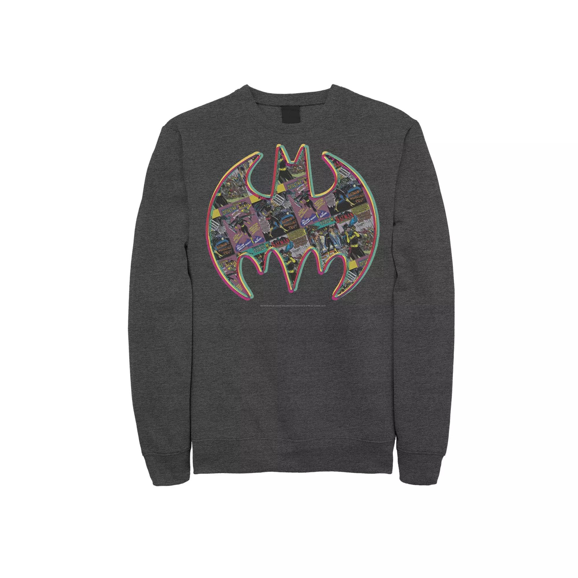 Men's Jurassic Park Neon Sign Fossil Logo Sweatshirt, Size: Small, Black Product Image