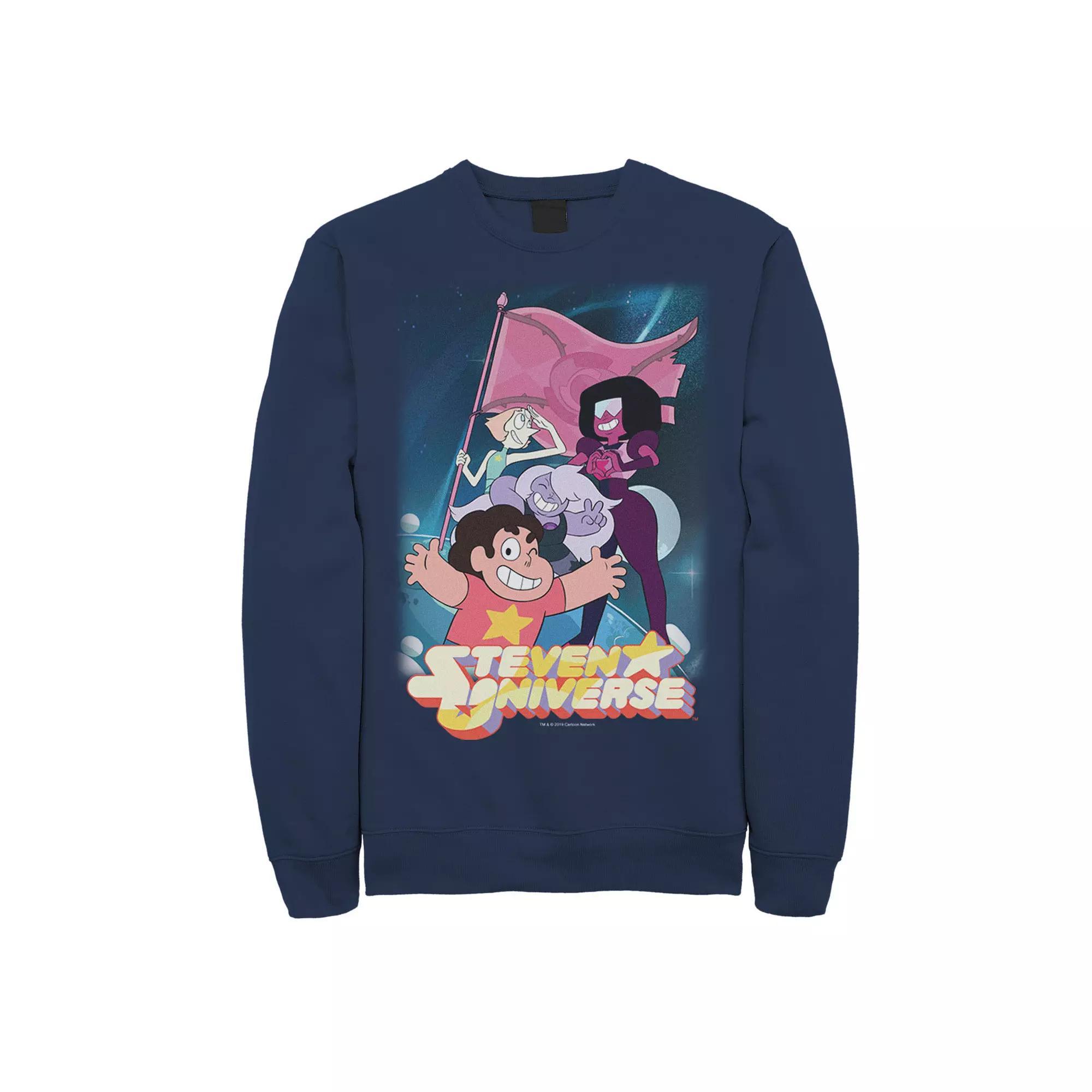 Men's Cartoon Network Steven Universe Team Flag Poster Sweatshirt, Size: Small, Grey Heather Product Image