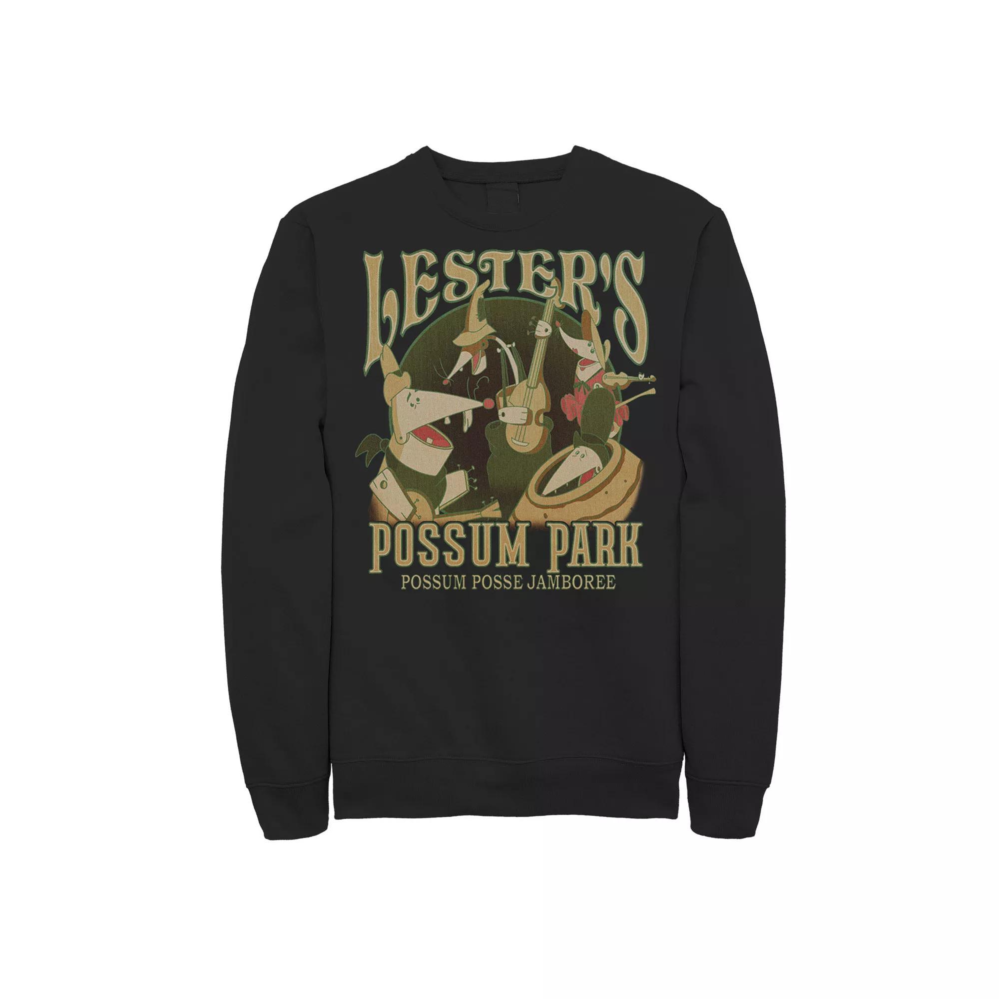 Disney's A Goofy Movie Lester's Possum Park Men's Sweatshirt, Size: Small, Black Product Image
