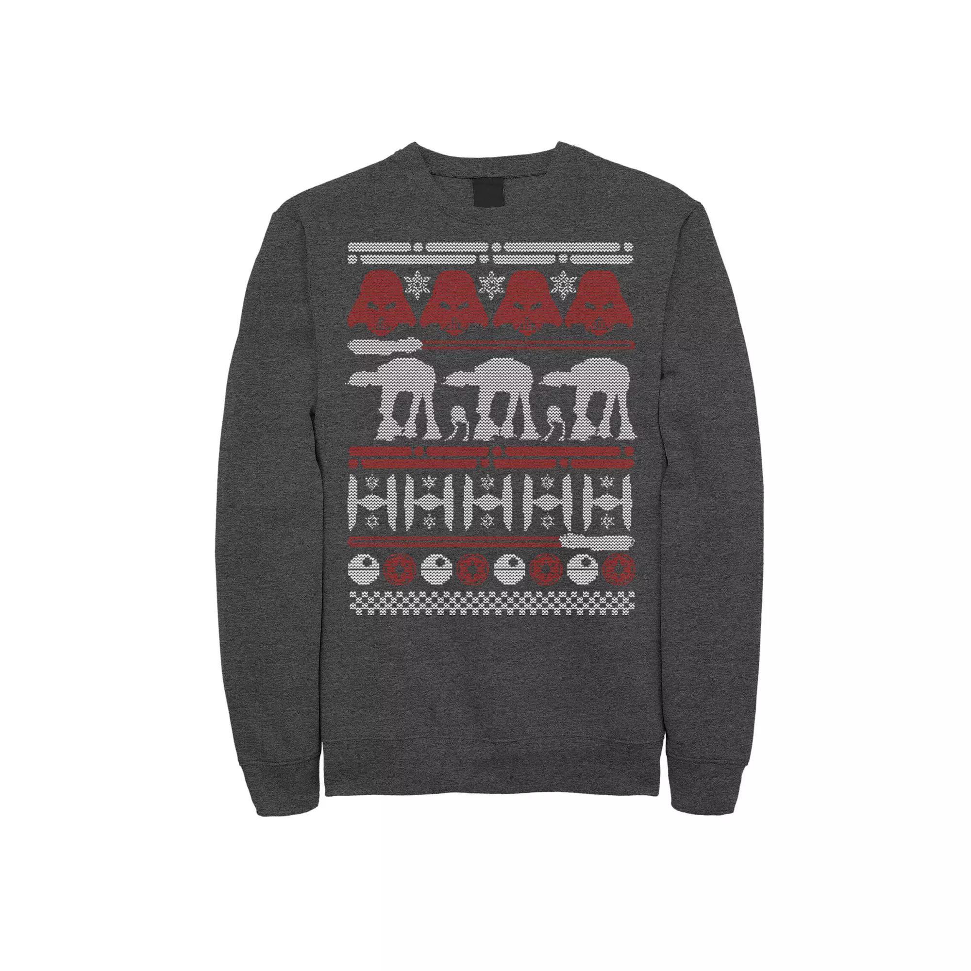 Men's Star Wars Battle Of Hoth Ugly Christmas Sweater Pullover Fleece, Size: Small, Grey Heather Product Image