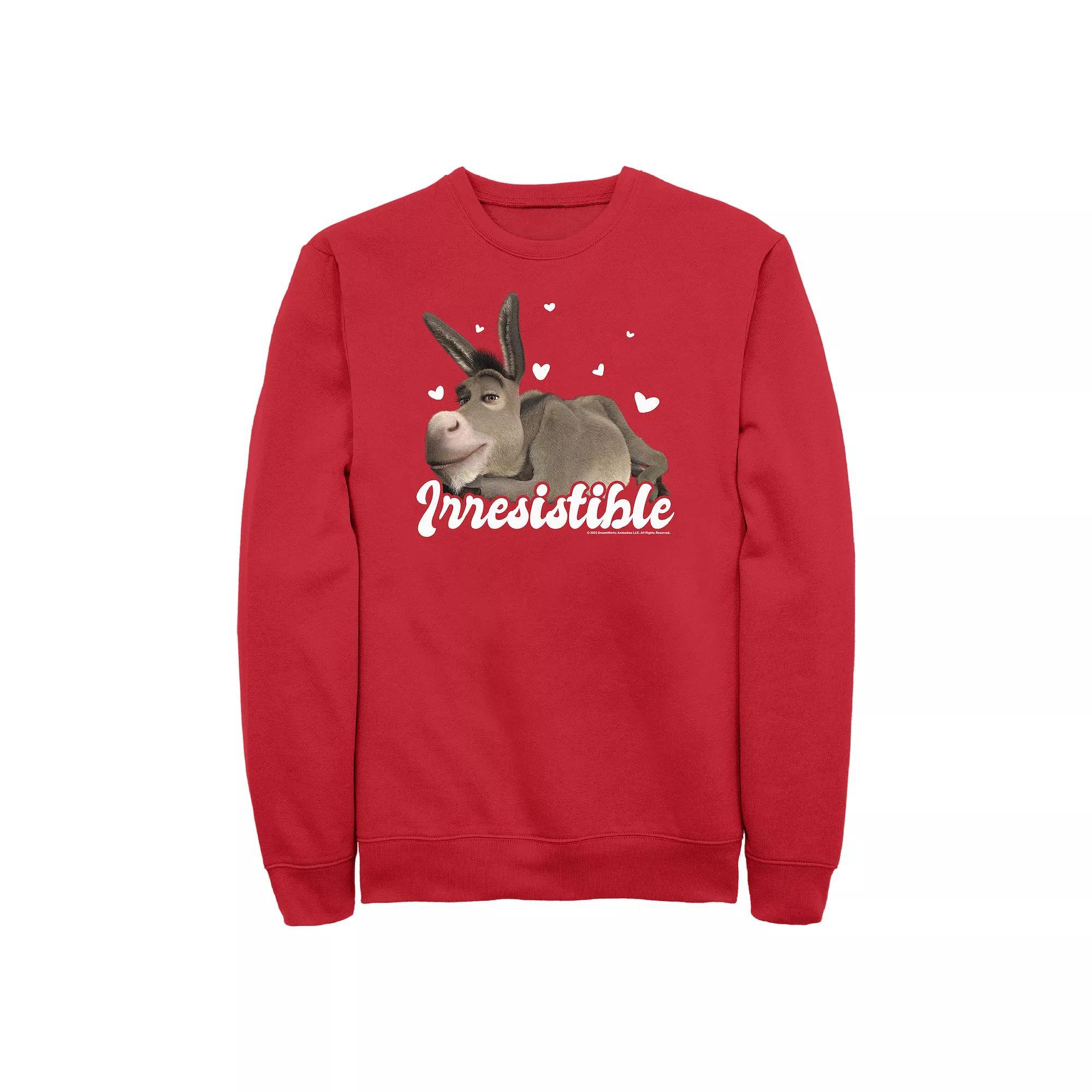 Men's Shrek Irresistible Donkey Graphic Fleece, Size: Large, Red Product Image