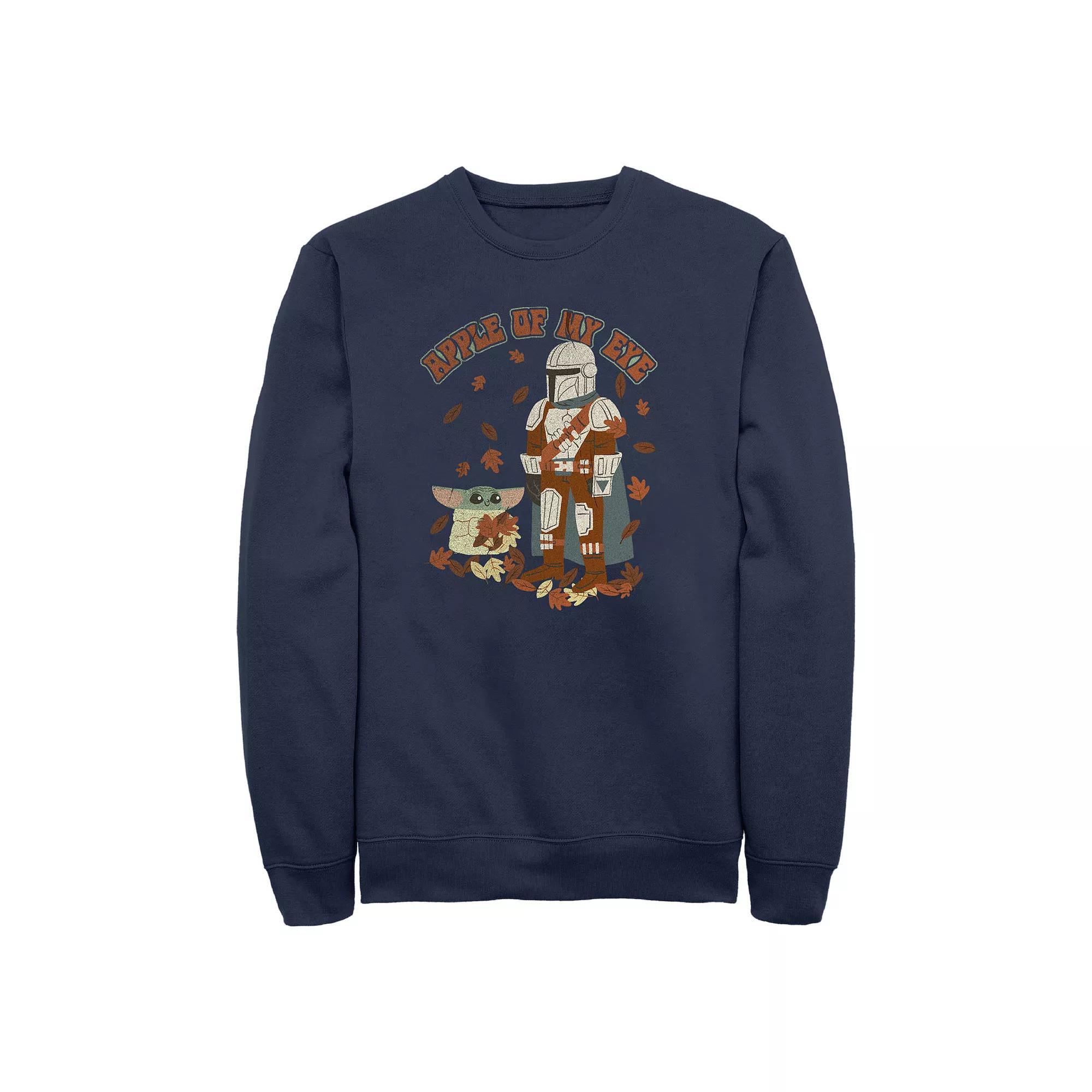 Men's Star Wars The Mandalorian Apple Of My Eye Graphic Fleece, Size: XL, Blue Product Image