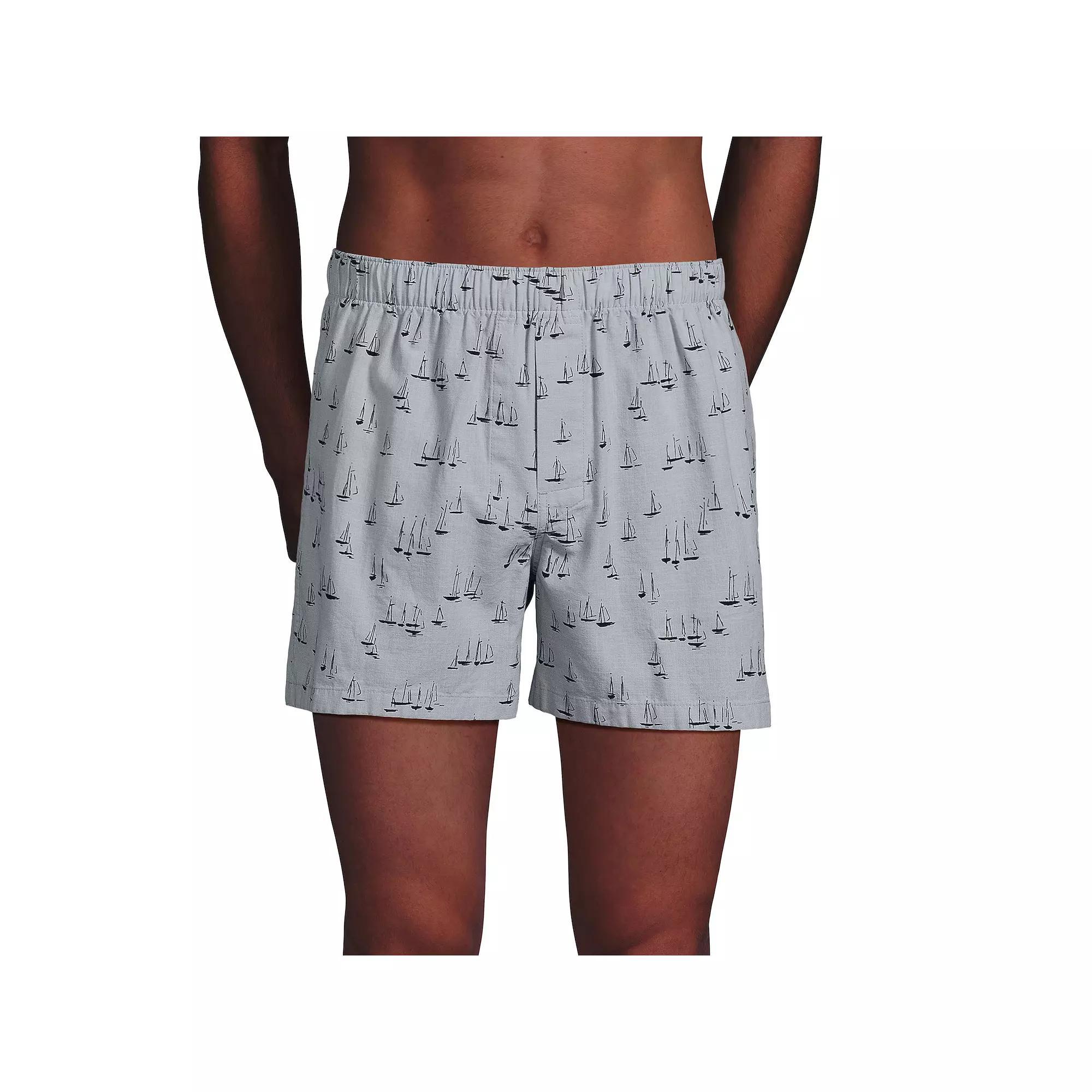 Men's Lands' End 3-Pack Essential Boxers, Size: Large, White Product Image