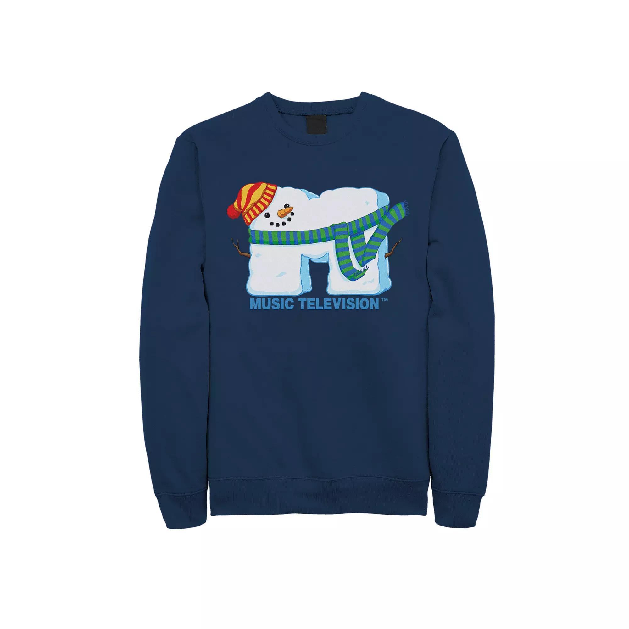 Men's MTV Snowman Logo Sweatshirt, Size: XL, Blue Product Image