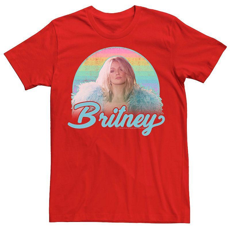 Men's Britney Spears Pastel Rainbow Portrait Tee, Size: Medium, Black Product Image