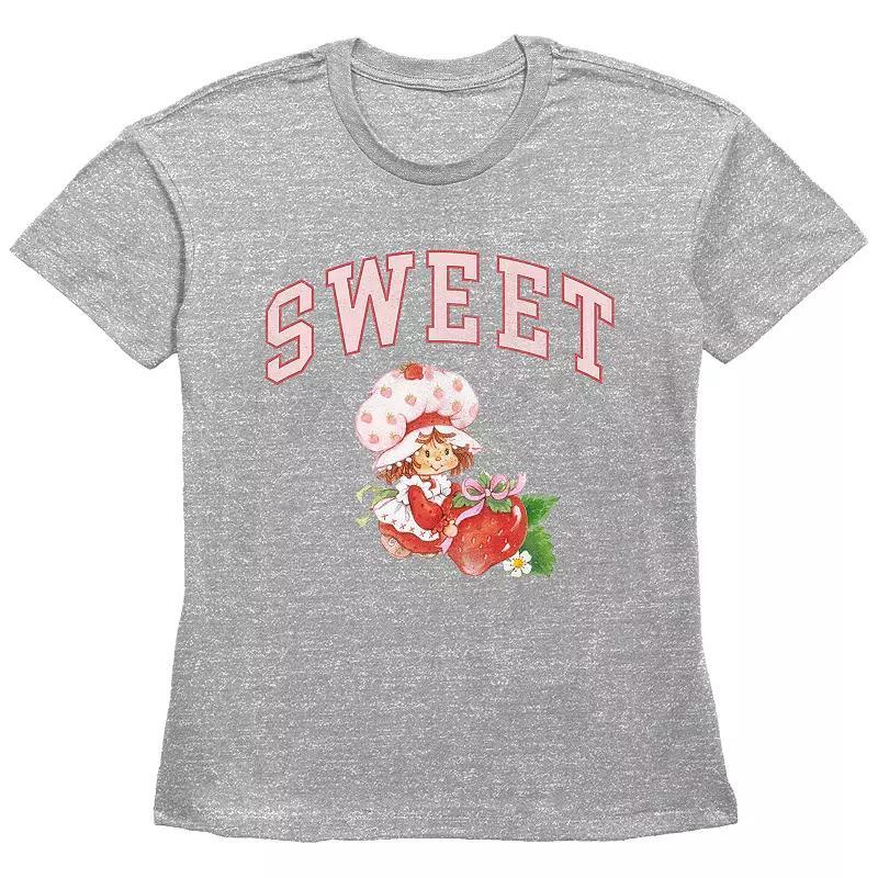 Women's Strawberry Shortcake Sweet Basic Fit Graphic Tee, Girl's, Size: Small, Grey Gray Product Image