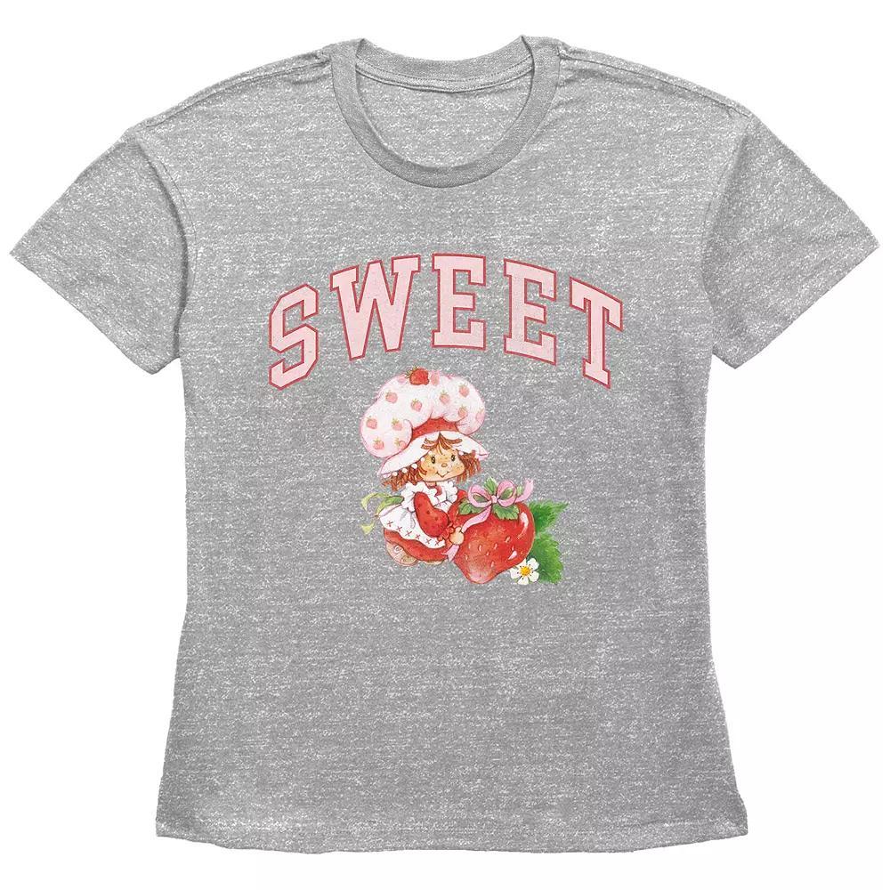 Women's Strawberry Shortcake Sweet Basic Fit Graphic Tee, Girl's, Size: Small, Grey Gray Product Image