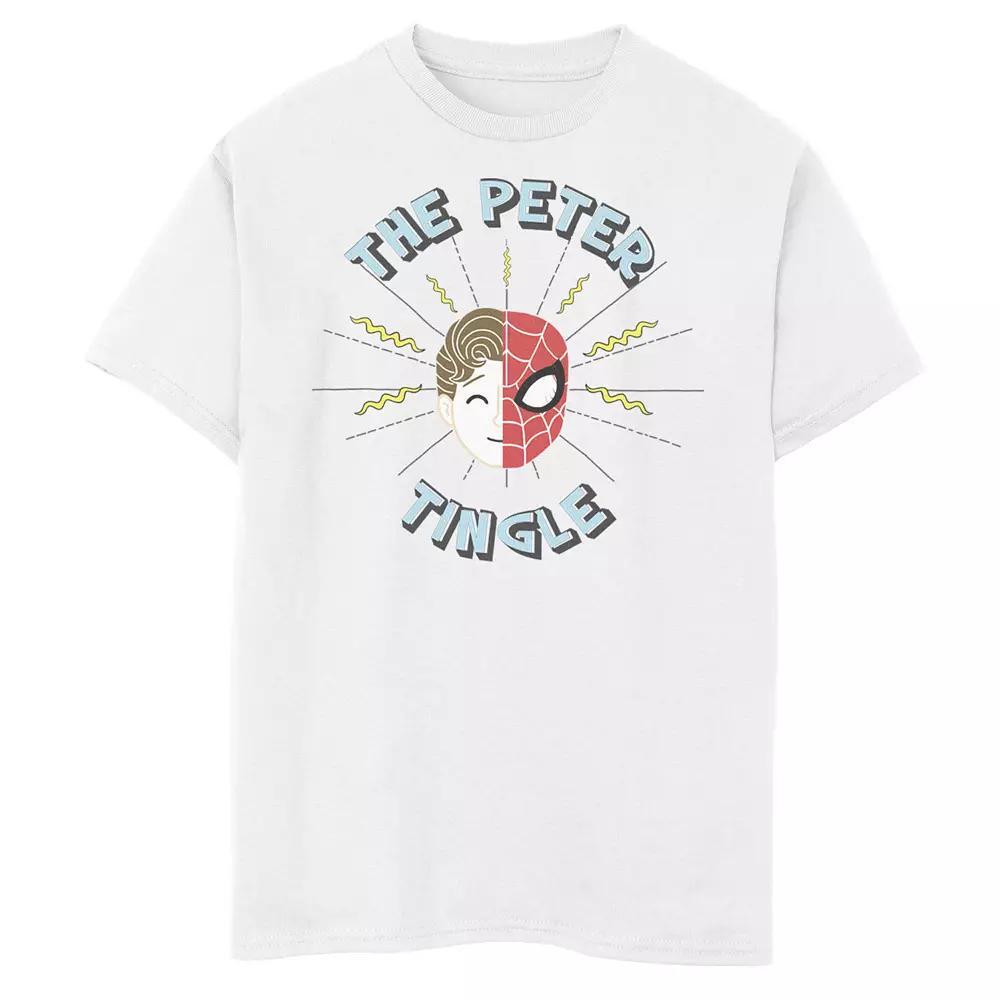 Boys 8-20 Marvel Spider-Man Far From Home The Peter Tingle Head Shot Graphic Tee, Boy's, Size: Medium, White Product Image