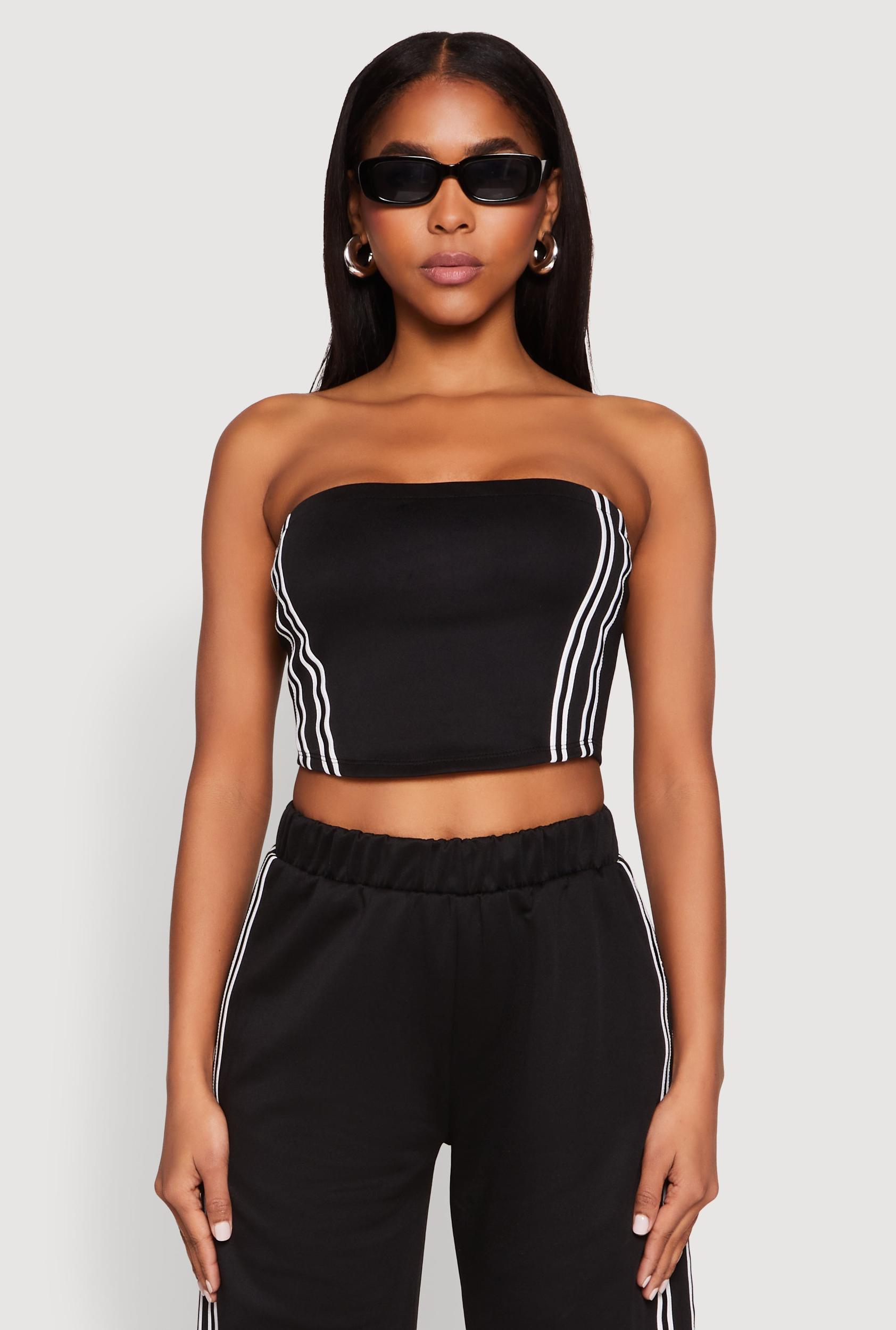Womens Side Varsity Stripe Tube Top Product Image