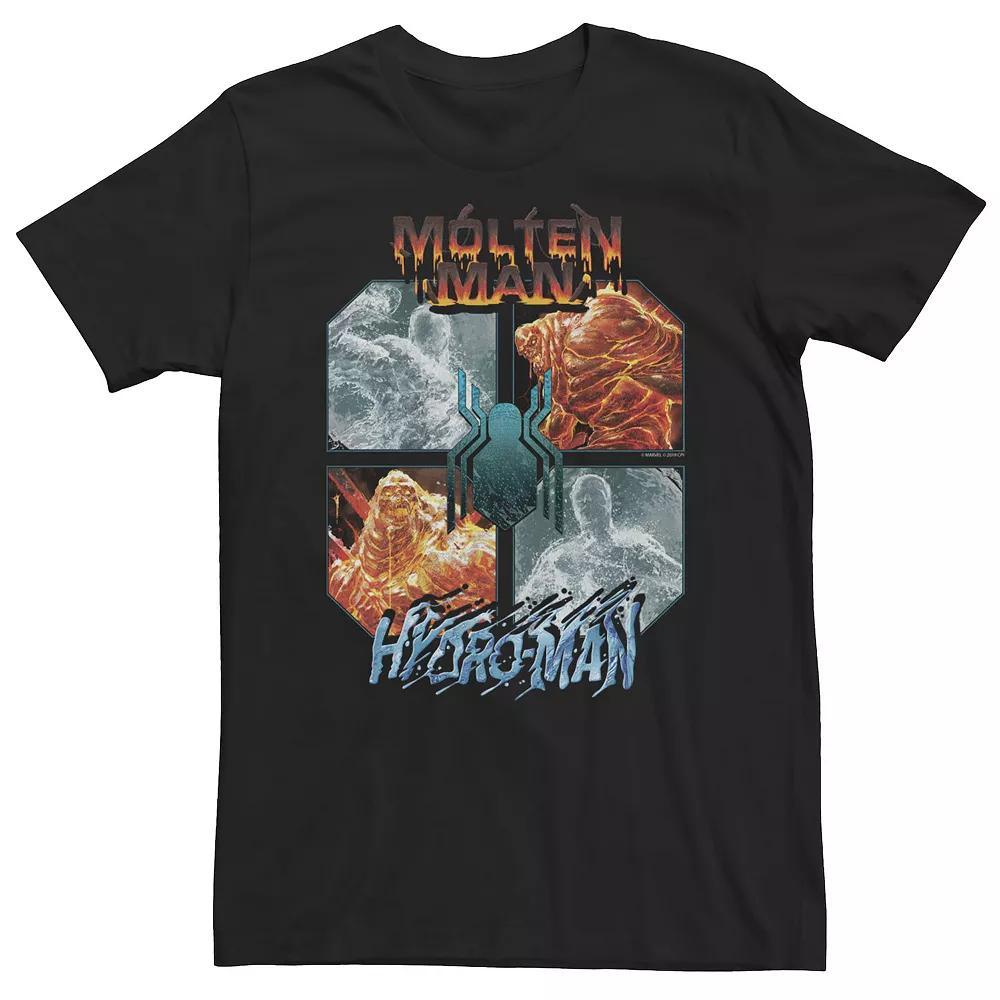 Big & Tall Marvel Spider-Man Far From Home Hydro-Man & Molten Man Panel Tee, Men's, Size: Large Tall, Black Product Image