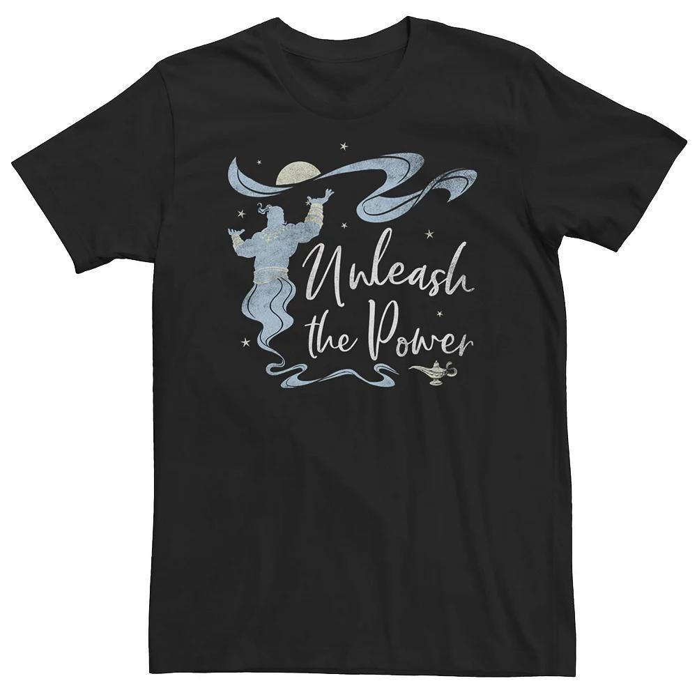 Big & Tall Disney Aladdin Live Action Genie Unleash The Power Portrait Tee, Men's, Size: XL Tall, Black Product Image