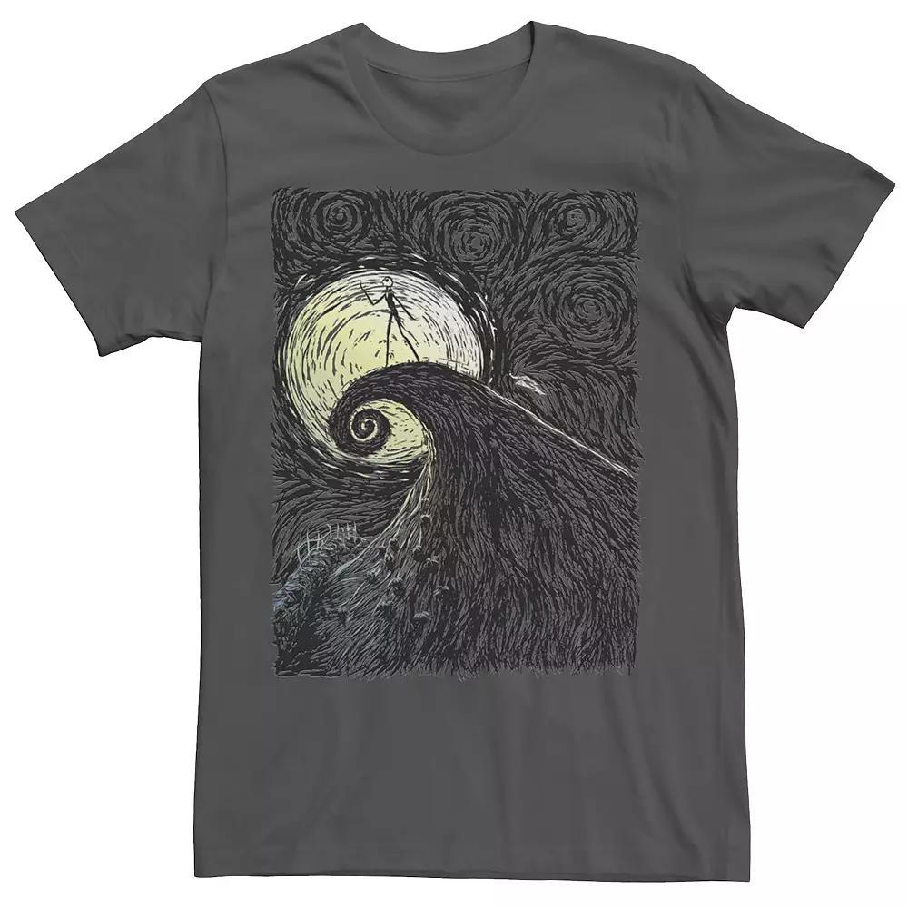 Disney's The Nightmare Before Christmas Men's Spiral Hill Portrait Tee, Size: Large, Athletic Grey Product Image