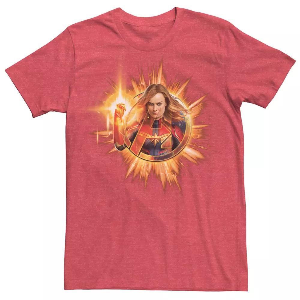 Men's Marvel Captain Marvel Explosive Tee, Size: XL, Red Grey Product Image