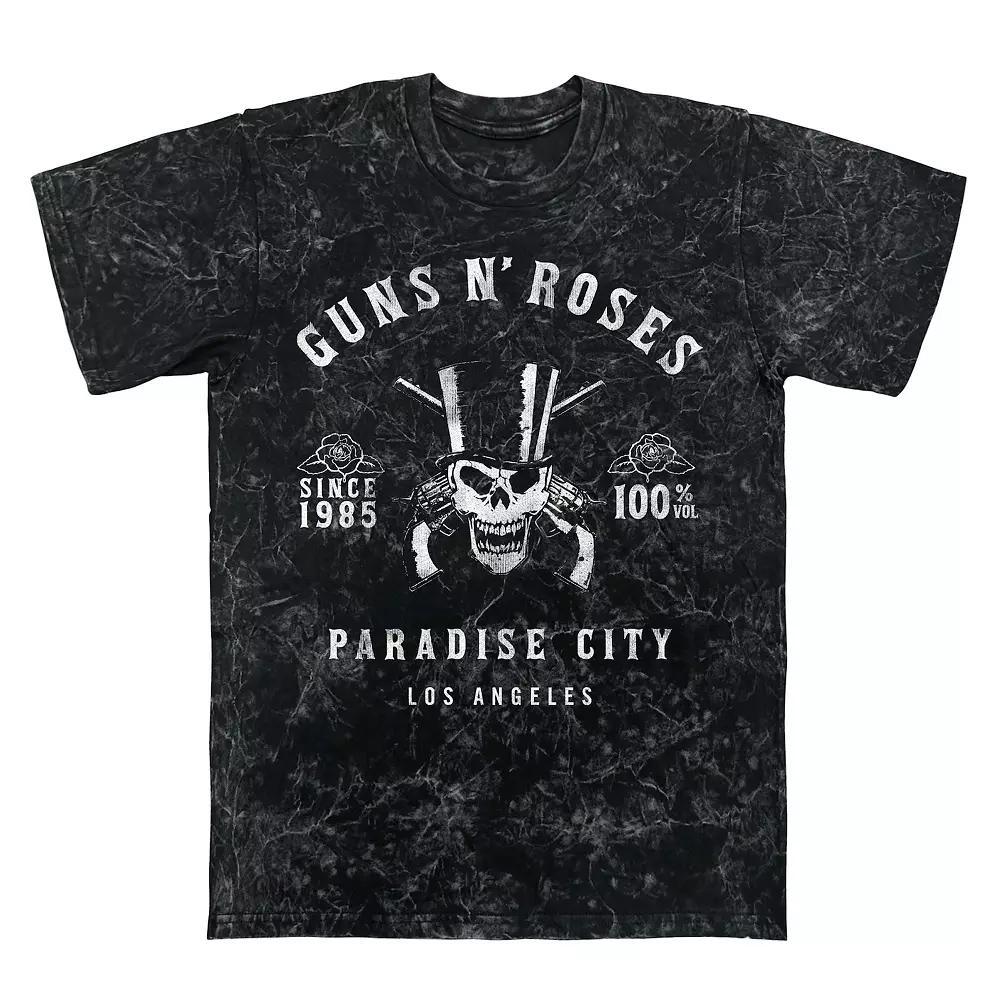 Men's Guns N' Roses Paradise City Whiskey Label Mineral Wash Graphic Tee, Size: Small, Black Mineral Wash Product Image