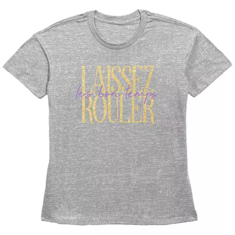 Women's Laissez Ruler Les Bon Temps Basic Fit Graphic Tee, Girl's, Size: XL, Black Product Image