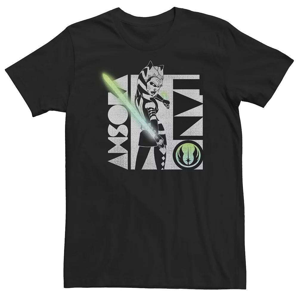 Big & Tall Star Wars: The Clone Wars Ahsoka Tano Gradient Lightsaber Tee, Men's, Size: XXL Tall, Black Product Image