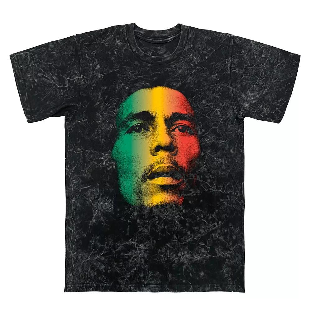 Men's Bob Marley Face Graphic Tee, Size: Small, Black Mineral Wash Product Image
