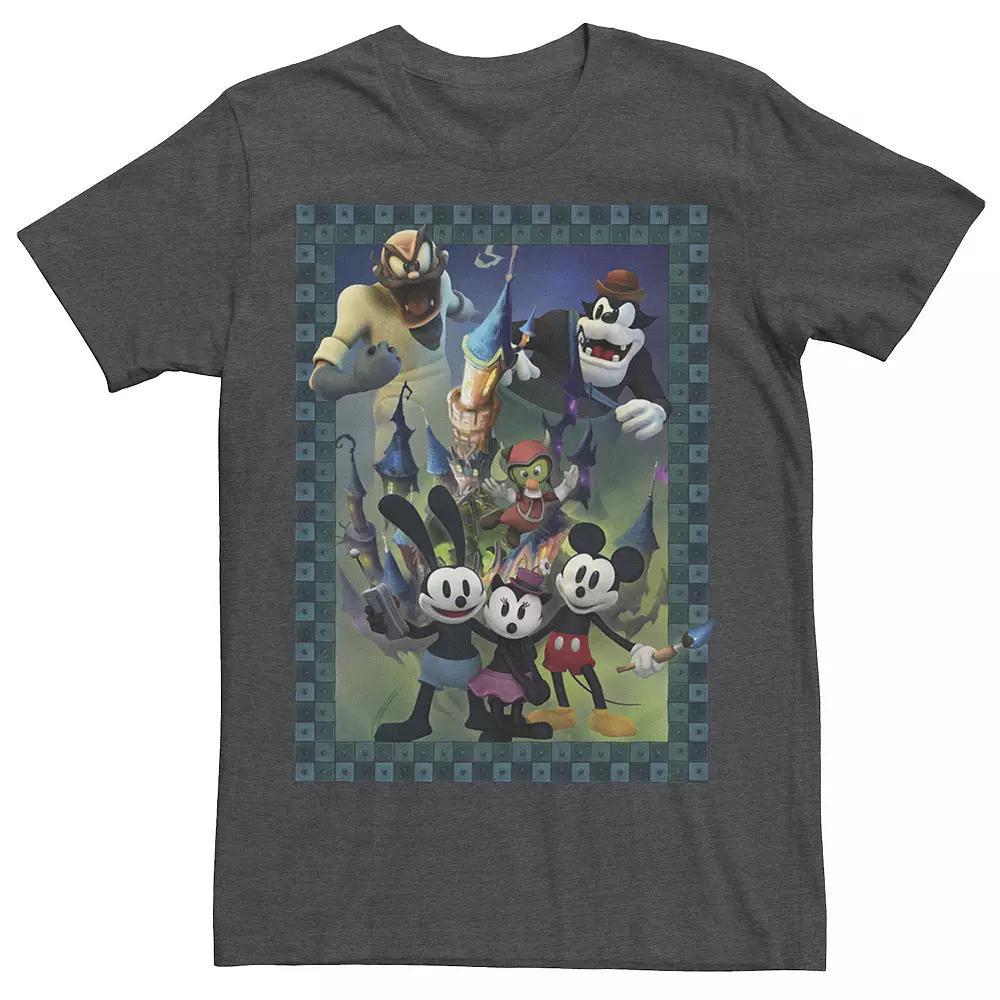 Disney's Epic Mickey Group Shot Poster Men's Tee, Size: Large, Grey Heather Product Image