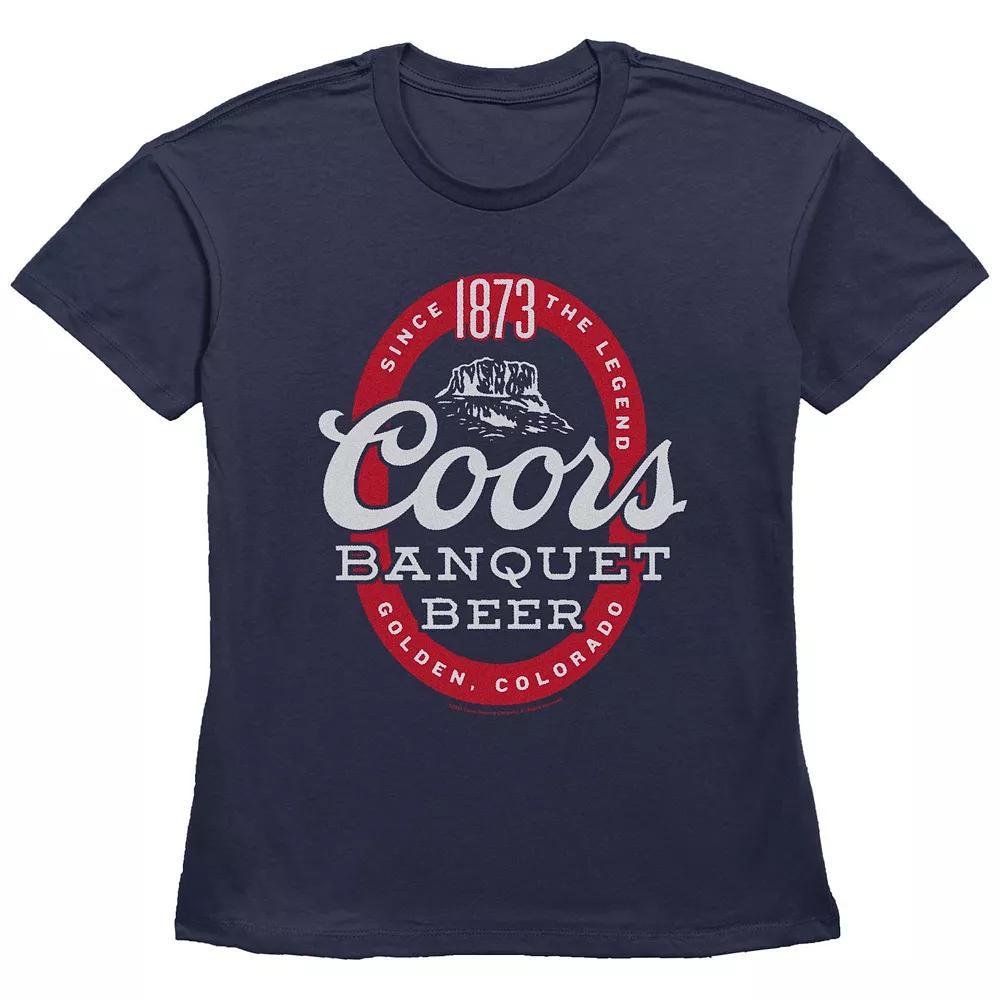 Women's Coors Banquet Beer Graphic Tee, Size: Small, Blue Product Image