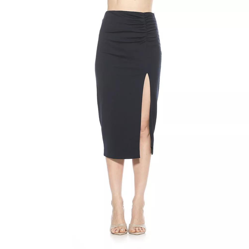 Women's ALEXIA ADMOR Zayla Ruched Pencil Skirt, Size: Small, Blue Product Image