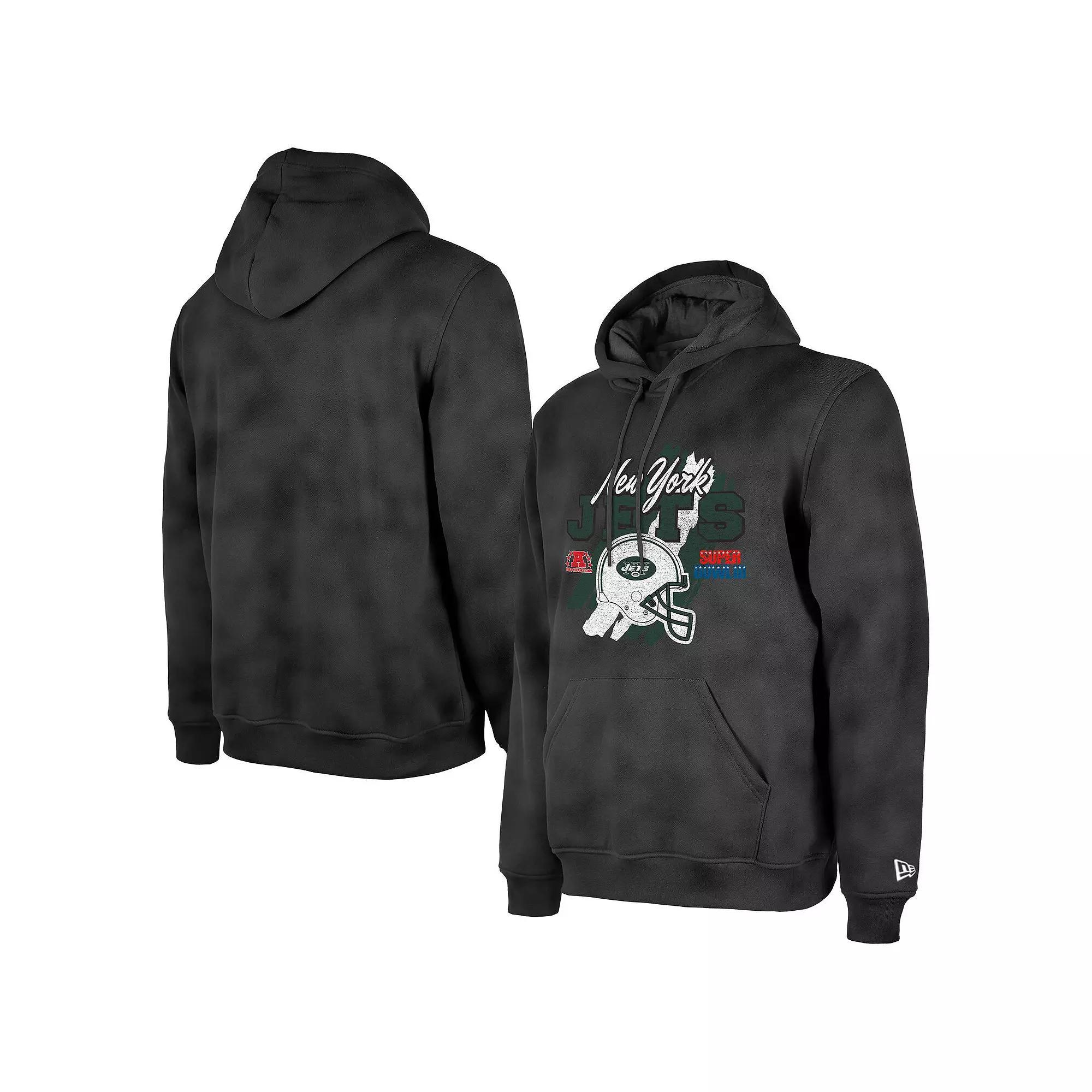 Men's New Era Black New York Jets Identity Helmet Enzyme Washed Pullover Hoodie, Size: XL Product Image