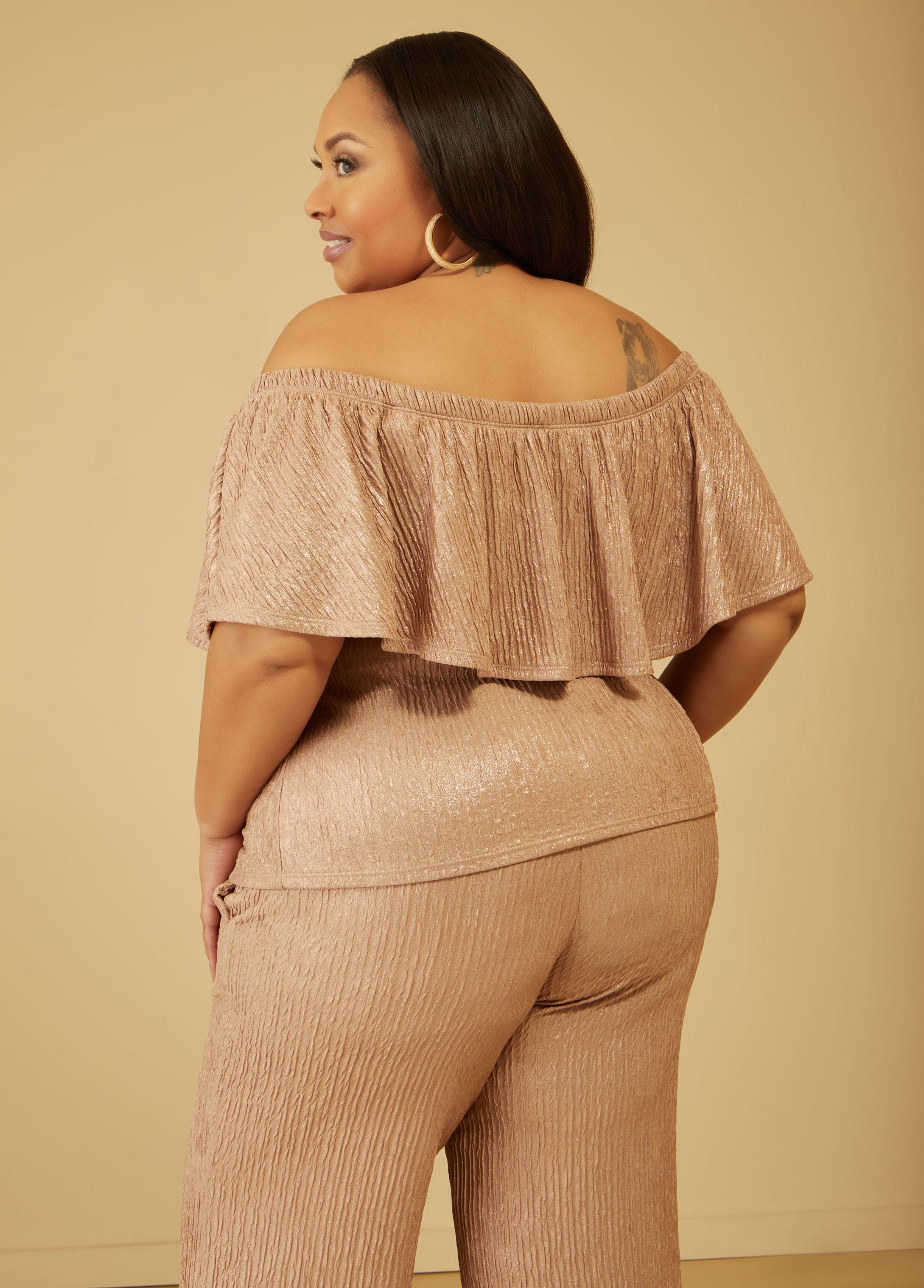 Metallic Off The Shoulder Top Female Product Image