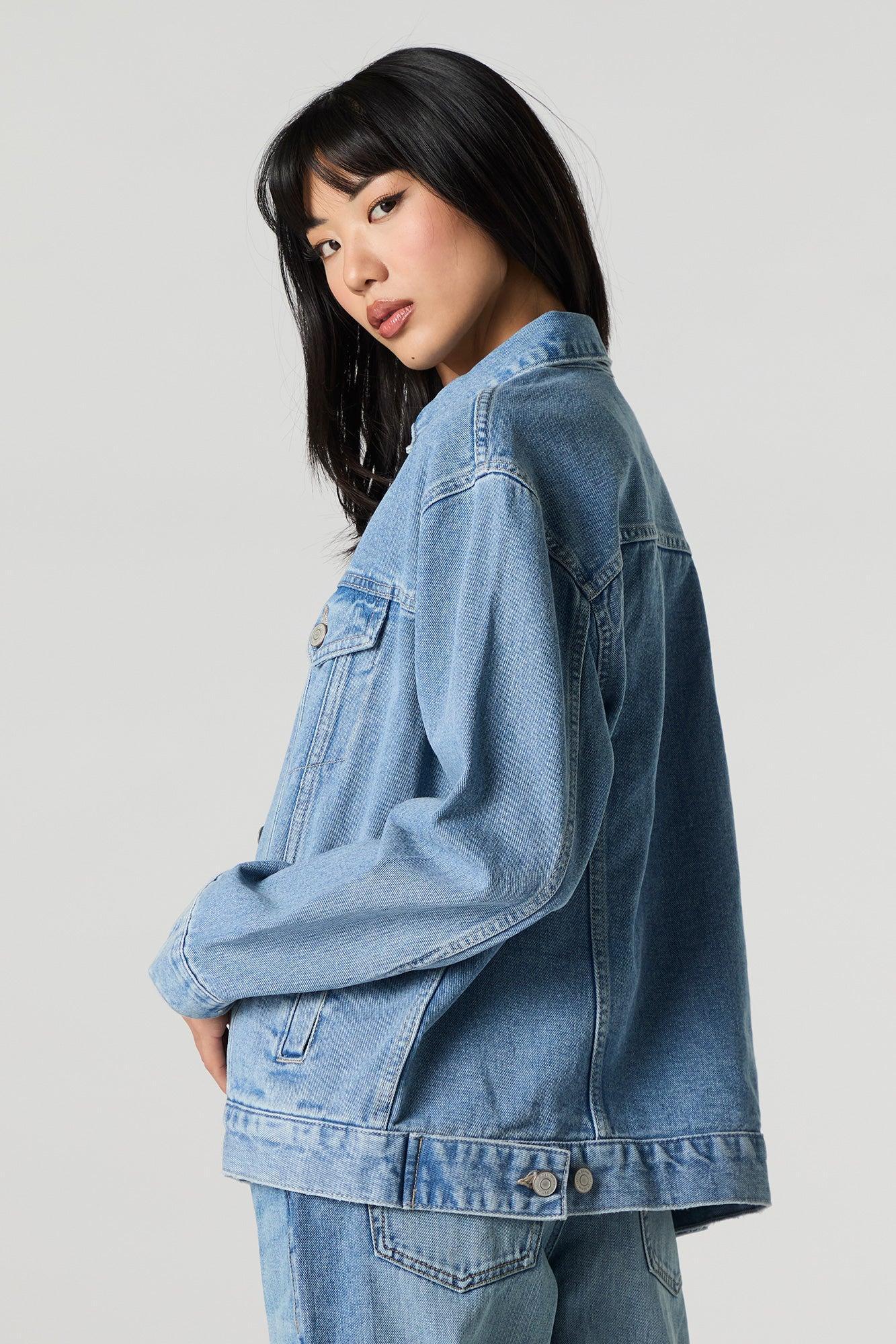 Denim Boyfriend Trucker Jacket Female Product Image
