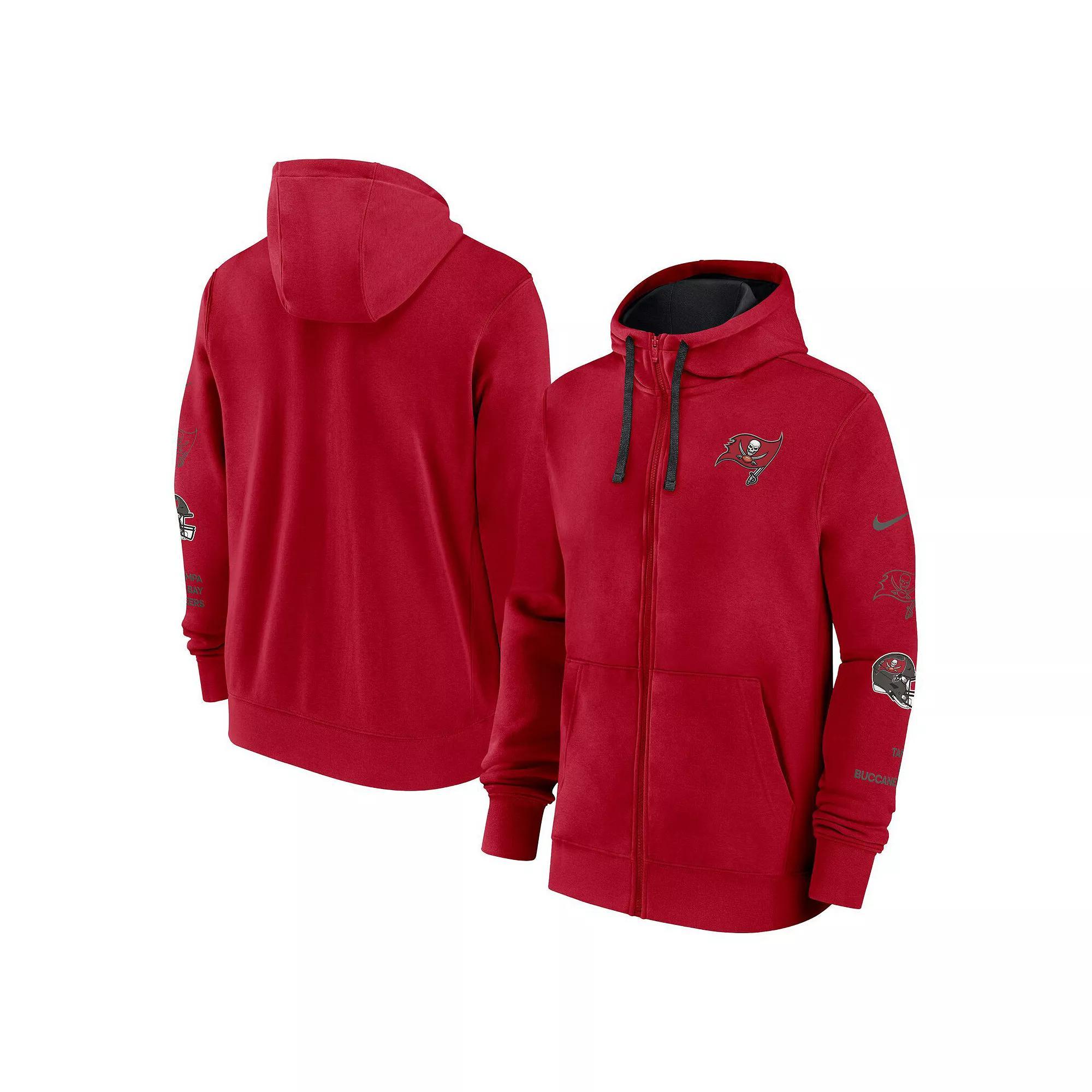 Men's Nike Red Tampa Bay Buccaneers Club Full-Zip Hoodie Jacket, Size: XL Product Image