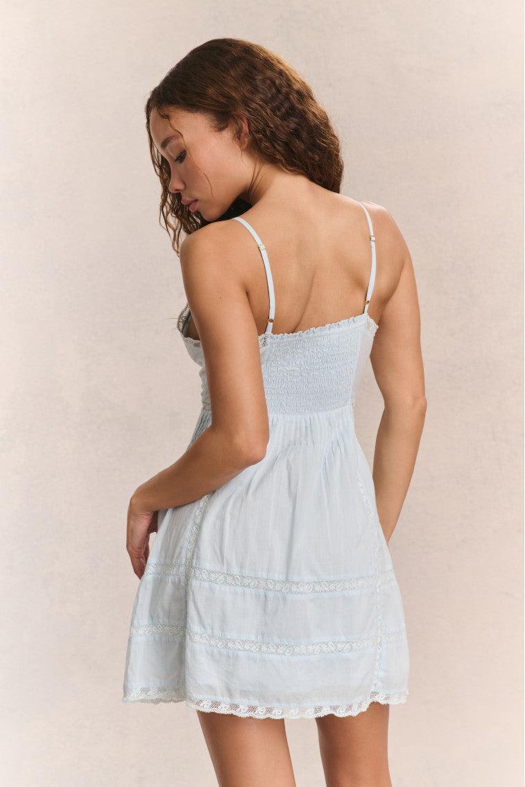 Docila Cotton Mini Dress - BLUE Product Image