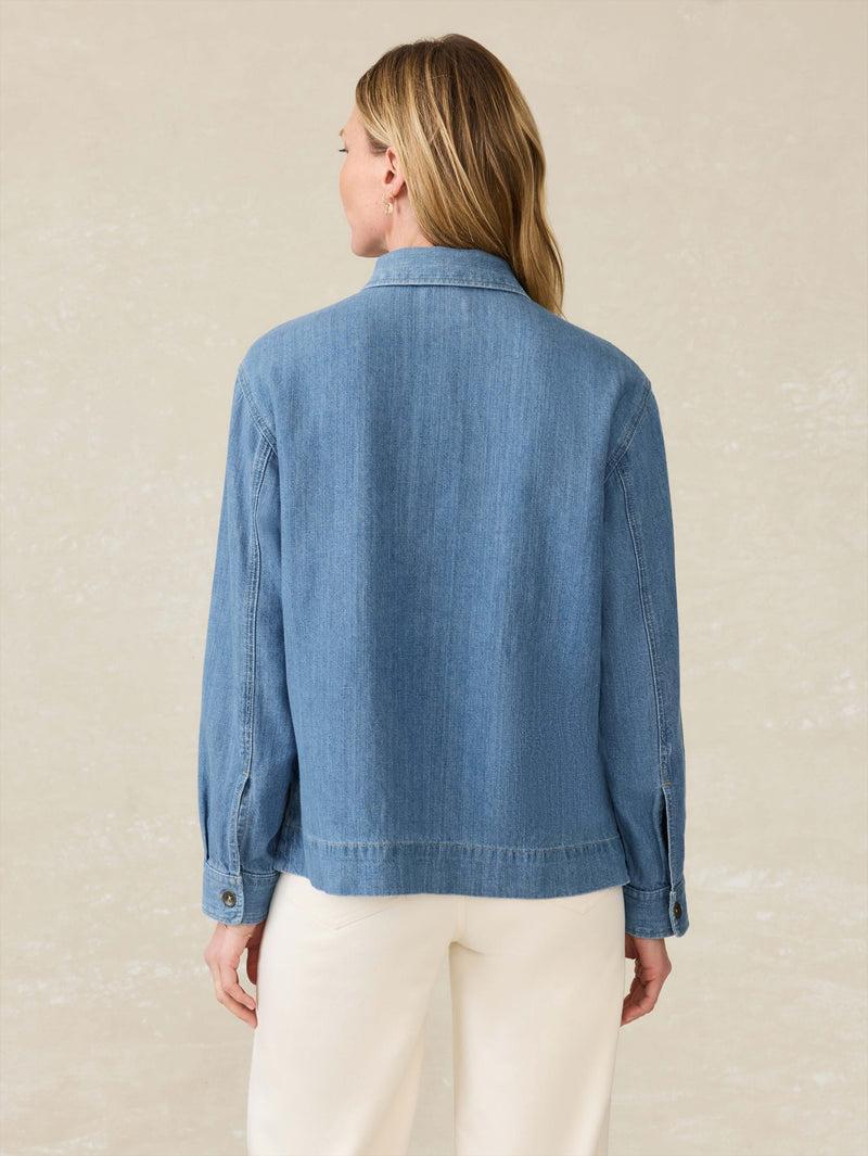 Linen Denim Oceanview Top - Coastal Cloud Wash Product Image