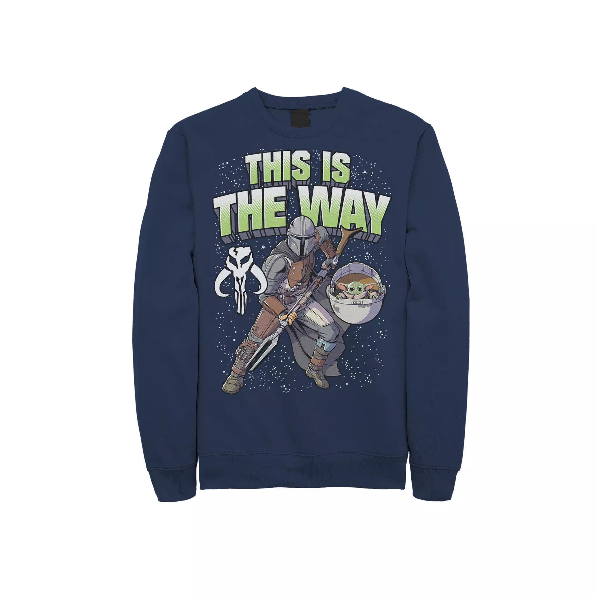 Men's Star Wars: The Mandalorian This Is The Way Action Pose Sweatshirt, Size: XL, Blue Product Image