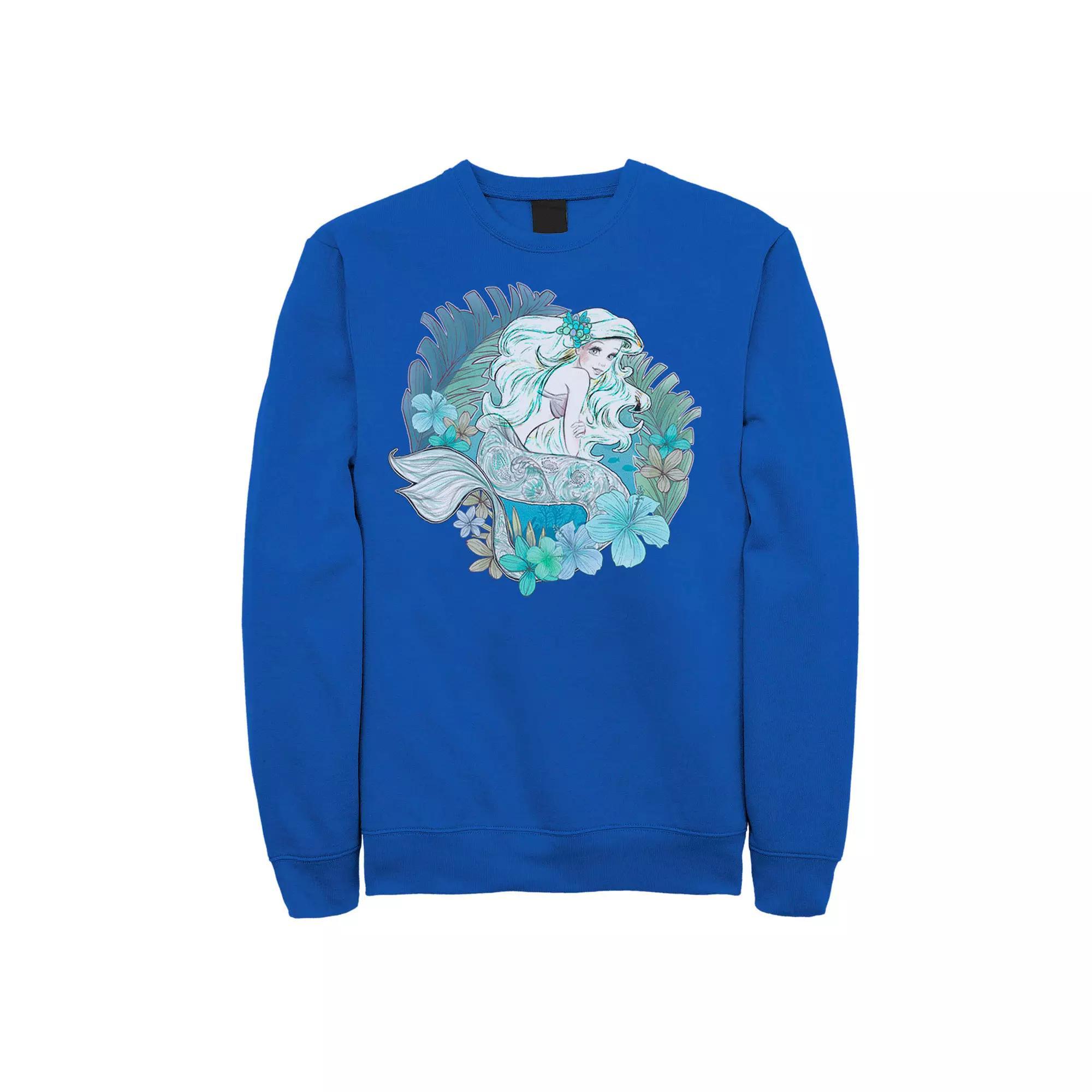 Men's Disney Little Mermaid Ariel Watercolors Sweatshirt, Size: XXL, Royal Product Image