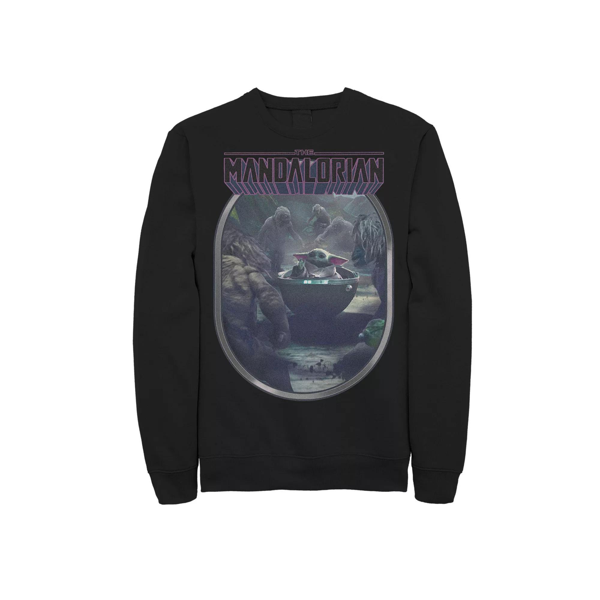 Men's Star Wars: The Rise Of Skywalker Babu Frik Simple Cartoon Sweatshirt, Size: Small, Black Product Image