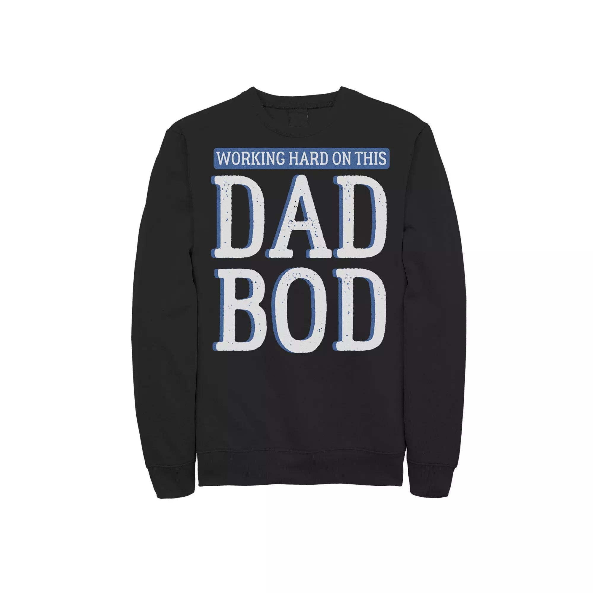 Men's Work On Dad Bod Fleece Graphic Pullover, Size: 3XL, Black Product Image