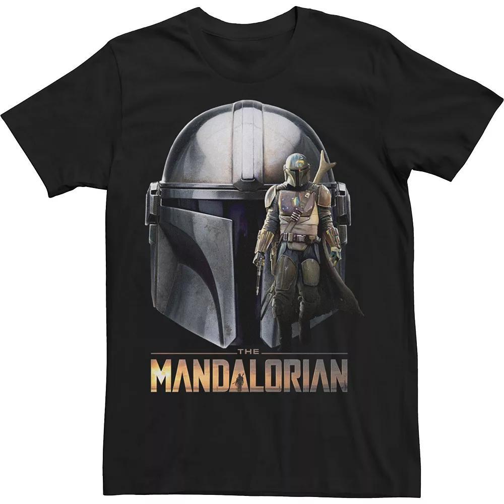 Big & Tall Star Wars The Mandalorian Helmet Portrait Mashup Tee, Men's, Size: 4XL, Black Product Image