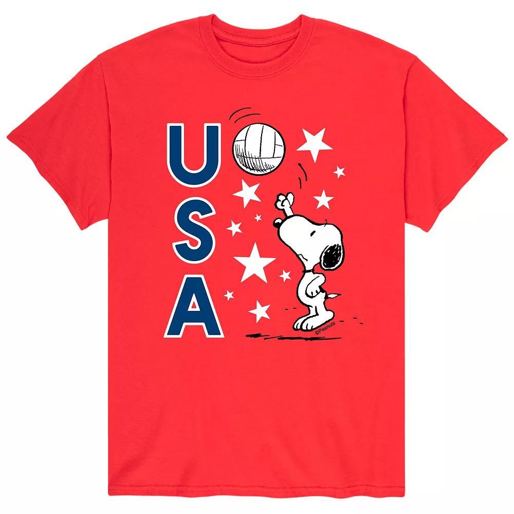 Men's Peanuts USA Volley Tee, Size: Medium, Gray Product Image
